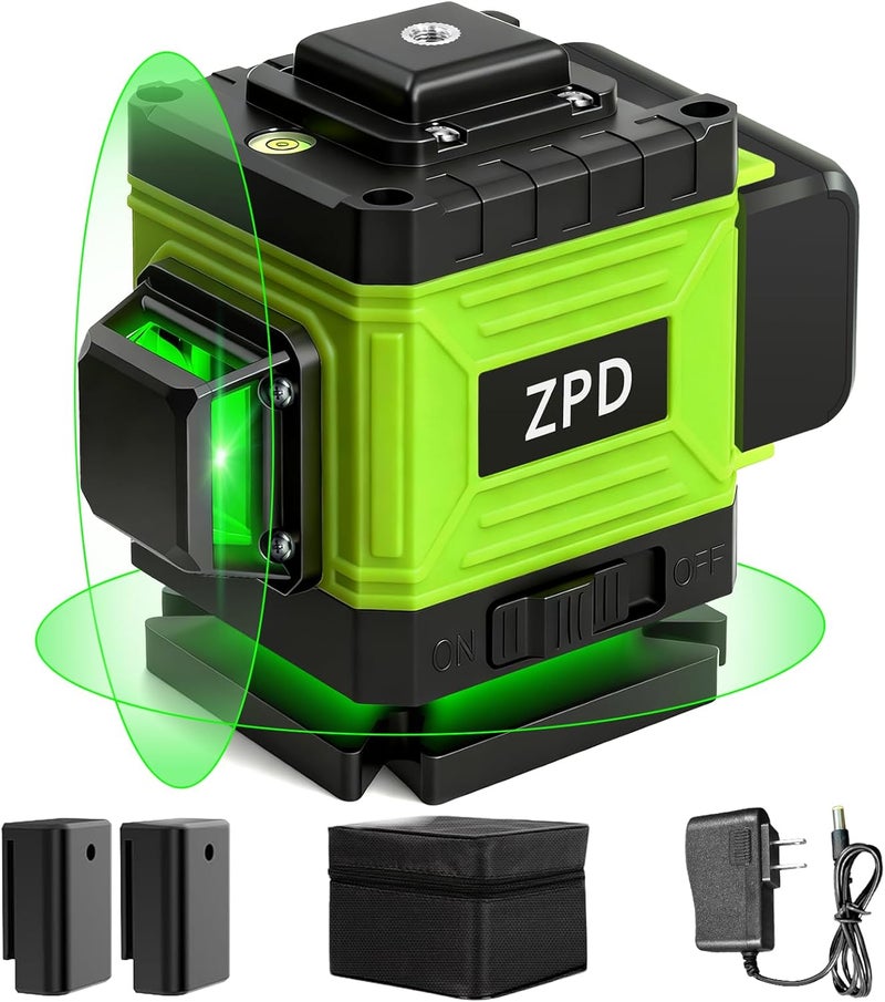 ZPD Laser Level - 360 Laser Level Self Leveling Green Lazer Leveler 360 Self Leveling for Construction, Tile, Home Renovation, Picture Hanging, green 2D laser level - Image 1